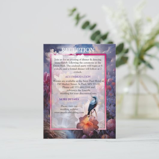 Mystieke bloemen van het bovennatuurlijke rijk aankondigingskaart (Staand voorkant)