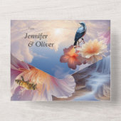 Mystieke bloemen van het bovennatuurlijke rijk all in one uitnodiging (Achterkant)