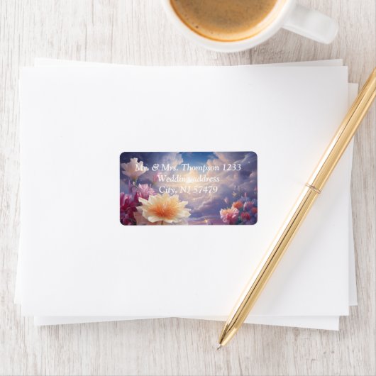 Mystieke bloemen van het bovennatuurlijke rijk etiket (Insitu)