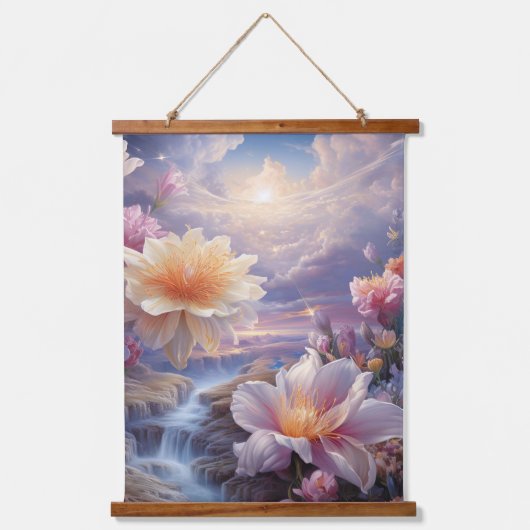 Mystieke bloemen van het bovennatuurlijke rijk hangend wandkleed (Voorkant)