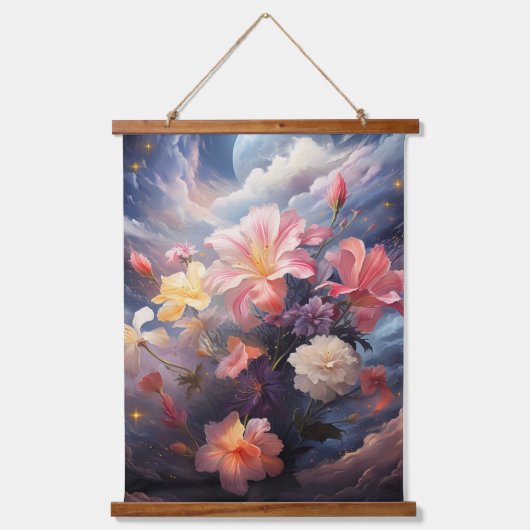 Mystieke bloemen van het bovennatuurlijke rijk hangend wandkleed (Voorkant 2)