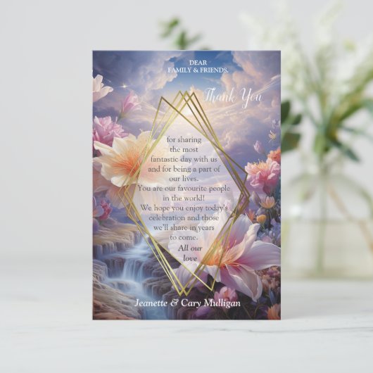 Mystieke bloemen van het bovennatuurlijke rijk RSVP kaartje (Staand voorkant)