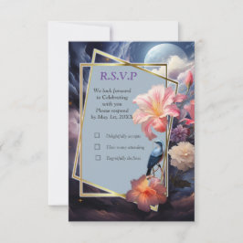 Mystieke bloemen van het bovennatuurlijke rijk RSVP kaartje