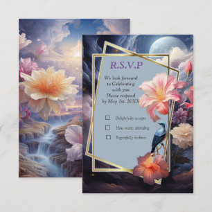 Mystieke bloemen van het bovennatuurlijke rijk RSVP kaartje