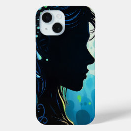 Mystieke Bloom Silhouette Telefoonhoes iPhone 15 Case