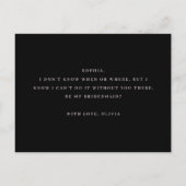 Mystieke Blush Moon | Black Bridesmaid Voorstel Briefkaart (Achterkant)