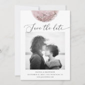 Mystieke Blush Pink Moon | Elegant script bruiloft Save The Date (Voorkant)
