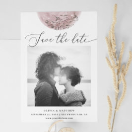 Mystieke Blush Roze Maan | Elégante Script Bruilof Save The Date