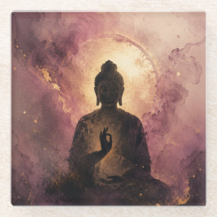 Mystieke Boeddha Zen-meditatie Glazen Onderzetter