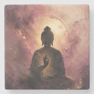 Mystieke Boeddha Zen-meditatie Stenen Onderzetter