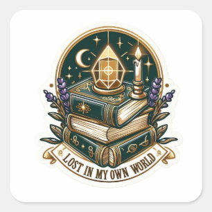 Mystieke Boekenstapel Sticker - Verloren In Mijn E