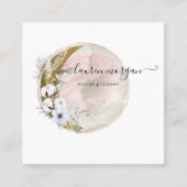 Mystieke Bohemian Moon Elegant Vierkante Visitekaartje (Voorkant)