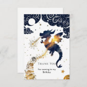 Mystieke Boho Draak Verjaardag Bedankkaart (Voorkant / Achterkant)