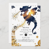 Mystieke Boho Dragon Verjaardag Kaart (Voorkant / Achterkant)