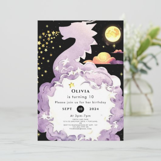 Mystieke Boho Dragon Verjaardag Kaart (Staand voorkant)