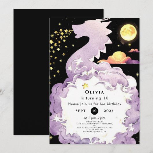 Mystieke Boho Dragon Verjaardag Kaart (Voorkant / Achterkant)