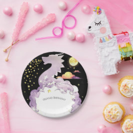 Mystieke Boho Dragon Verjaardag Papieren Bordje