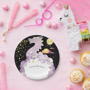 Mystieke Boho Dragon Verjaardag Papieren Bordje