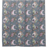 Mystieke Boho Lavendel Anemoon Maan en Potions Douchegordijn (Voorkant)