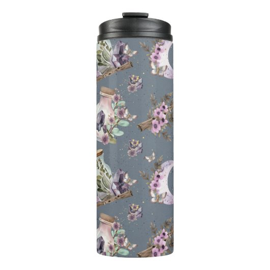 Mystieke Boho Lavendel Anemoon Moon & Potions Thermosbeker (Voorkant)