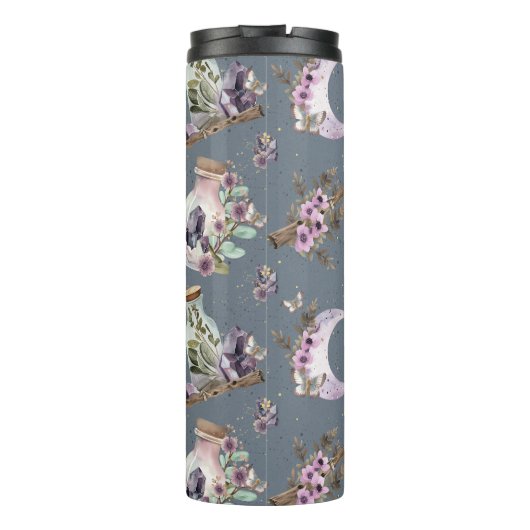 Mystieke Boho Lavendel Anemoon Moon & Potions Thermosbeker (Achterkant)