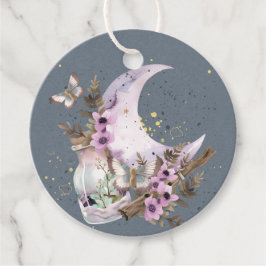 Mystieke Boho Lavender Anemone Moon Bedankjes Labels