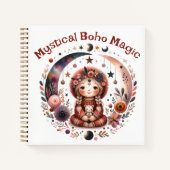 Mystieke Boho Magic Brown Tekst op Wit | Notitieboek (Voorkant)