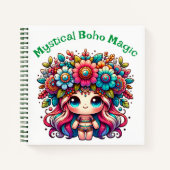 Mystieke Boho Magic Groene Tekst op Wit | Notitieboek (Voorkant)
