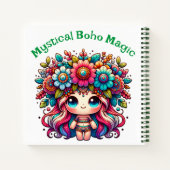 Mystieke Boho Magic Groene Tekst op Wit | Notitieboek (Achterkant)