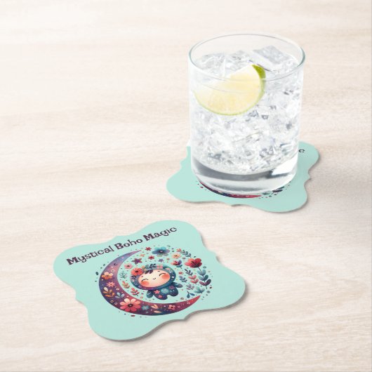 Mystieke Boho Magic Maroon | Kartonnen Onderzetters (Insitu)