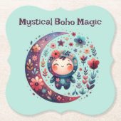 Mystieke Boho Magic Maroon | Kartonnen Onderzetters (Voorkant)