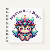 Mystieke Boho Magic Paarse Tekst op Wit | Notitieboek (Voorkant)