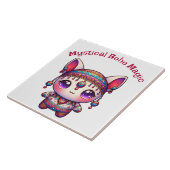 Mystieke Boho Magic Red Tekst op Wit | Tegeltje (Zijkant)