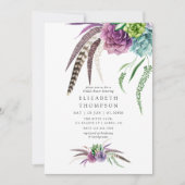 Mystieke Boho Succulent Bruidsdouche Kaart (Voorkant)