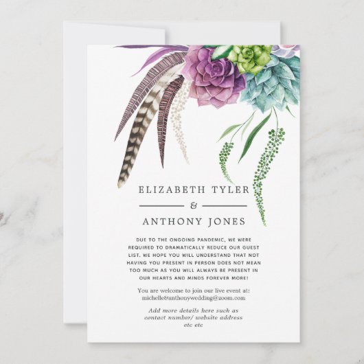 Mystieke Boho-succulent bruiloft met beperkte uitn Aankondiging (Voorkant)