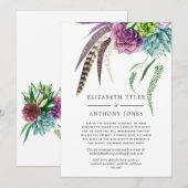 Mystieke Boho-succulent bruiloft met beperkte uitn Aankondiging (Voorkant / Achterkant)