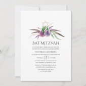 Mystieke Boho Succulenten Bat Mitzvah Kaart (Voorkant)
