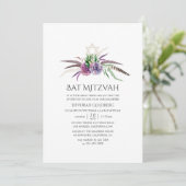 Mystieke Boho Succulenten Bat Mitzvah Kaart (Staand voorkant)