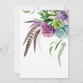 Mystieke Boho Succulenten Bat Mitzvah Kaart (Achterkant)