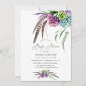 Mystieke Boho Waterverf Baby Shower Kaart (Voorkant)