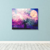 Mystieke boom en nachtmaan canvas afdruk (Insitu (Houten vloer))