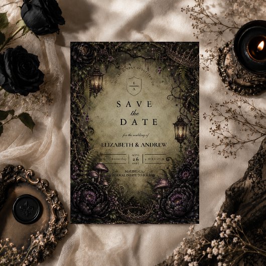 Mystieke Bos Fee Gotische Bruiloft Save The Date