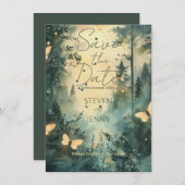 Mystieke/Bos Save the Date Uitnodiging (Voorkant / Achterkant)