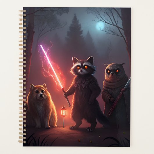 Mystieke Bos Strijd Dieren Kunst Planner (Voorkant)