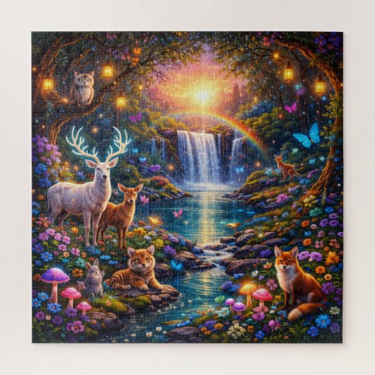 Mystieke Bos Waterval Puzzel (Verticaal)