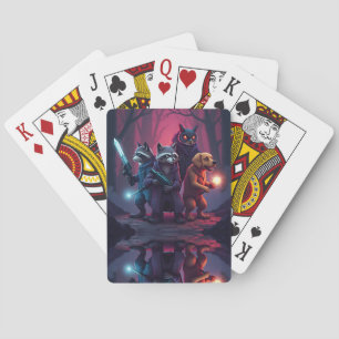 Mystieke bosdier krijger kunst pokerkaarten