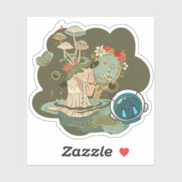 Mystieke Bosgeest & Kosmische Tranen Spiegel Droom Sticker