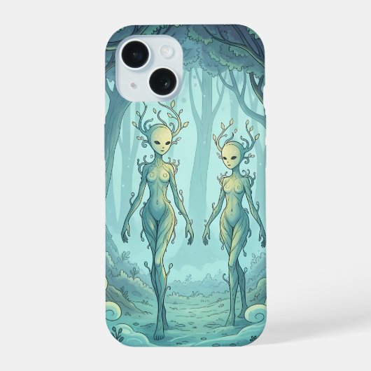 Mystieke bosgeesten iPhone 15 case (Achterkant)