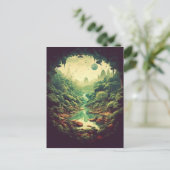 Mystieke bosgrot briefkaart (Staand voorkant)