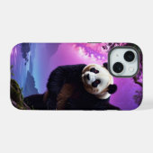 Mystieke bospanda iPhone 15 case (Achterkant horizontaal)